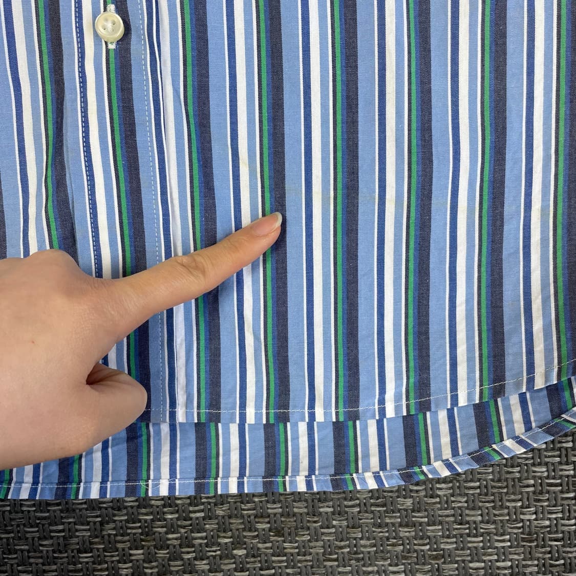 Dayson 블루 스트라이프 원포켓 긴팔 셔츠 95 상품이미지6