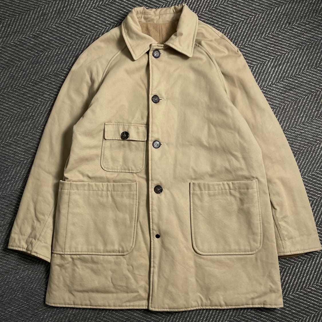 hipster&co 베이지 미니멀 혼방 헤비 웨이트 워크 코트y 4955 상품이미지2