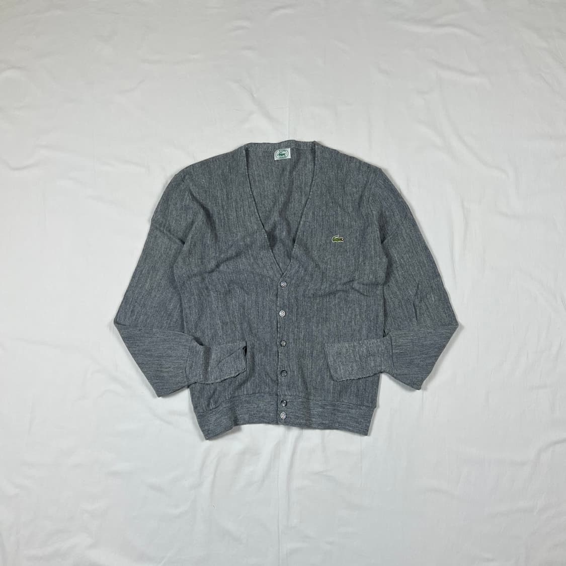 80‘s 라코스테 lacoste 로고 니트 가디건 상품이미지1