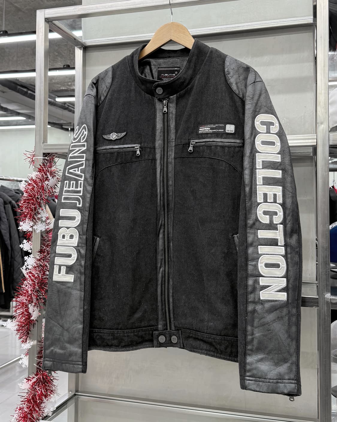 fubu 00s 데님 바이커 자켓 블랙 상품이미지4