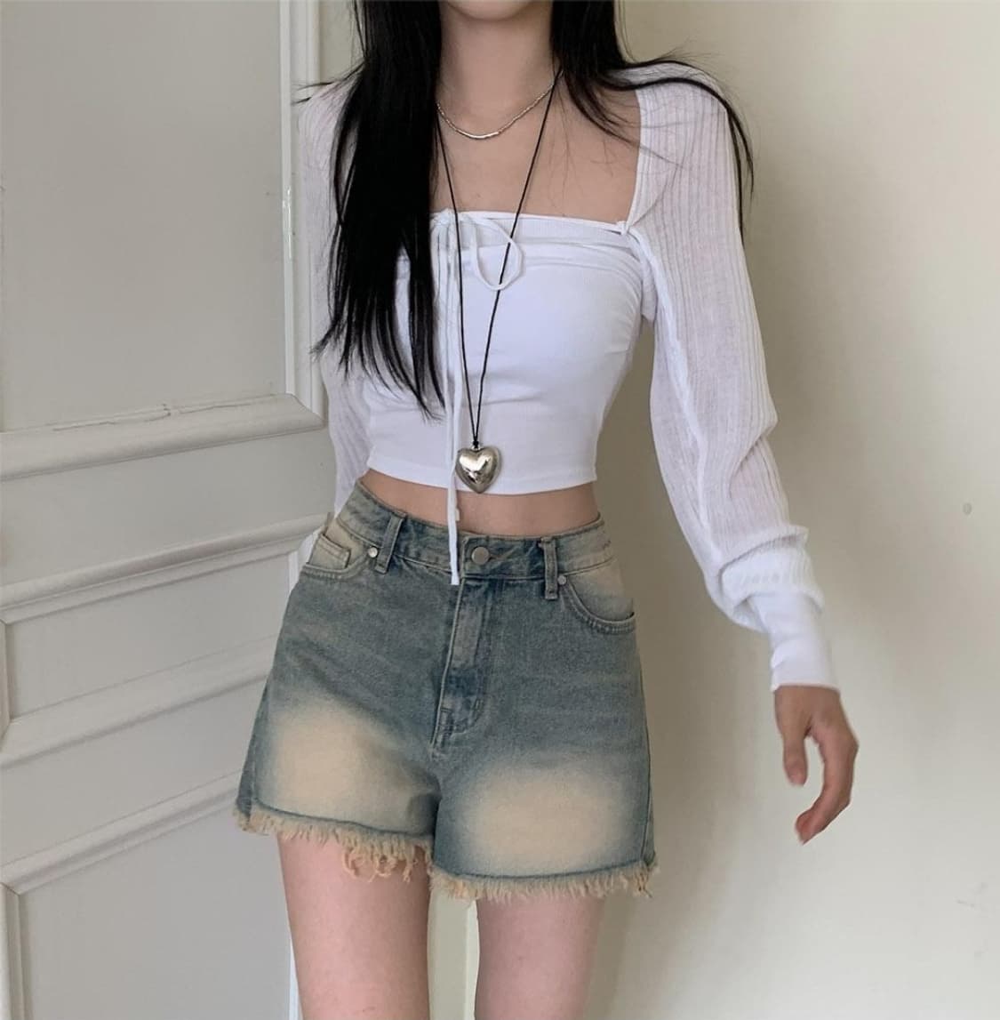 5천원급처! 모디무드 파스텔 썸머 숄 리본 볼레로 가디건 핑크 상품이미지5