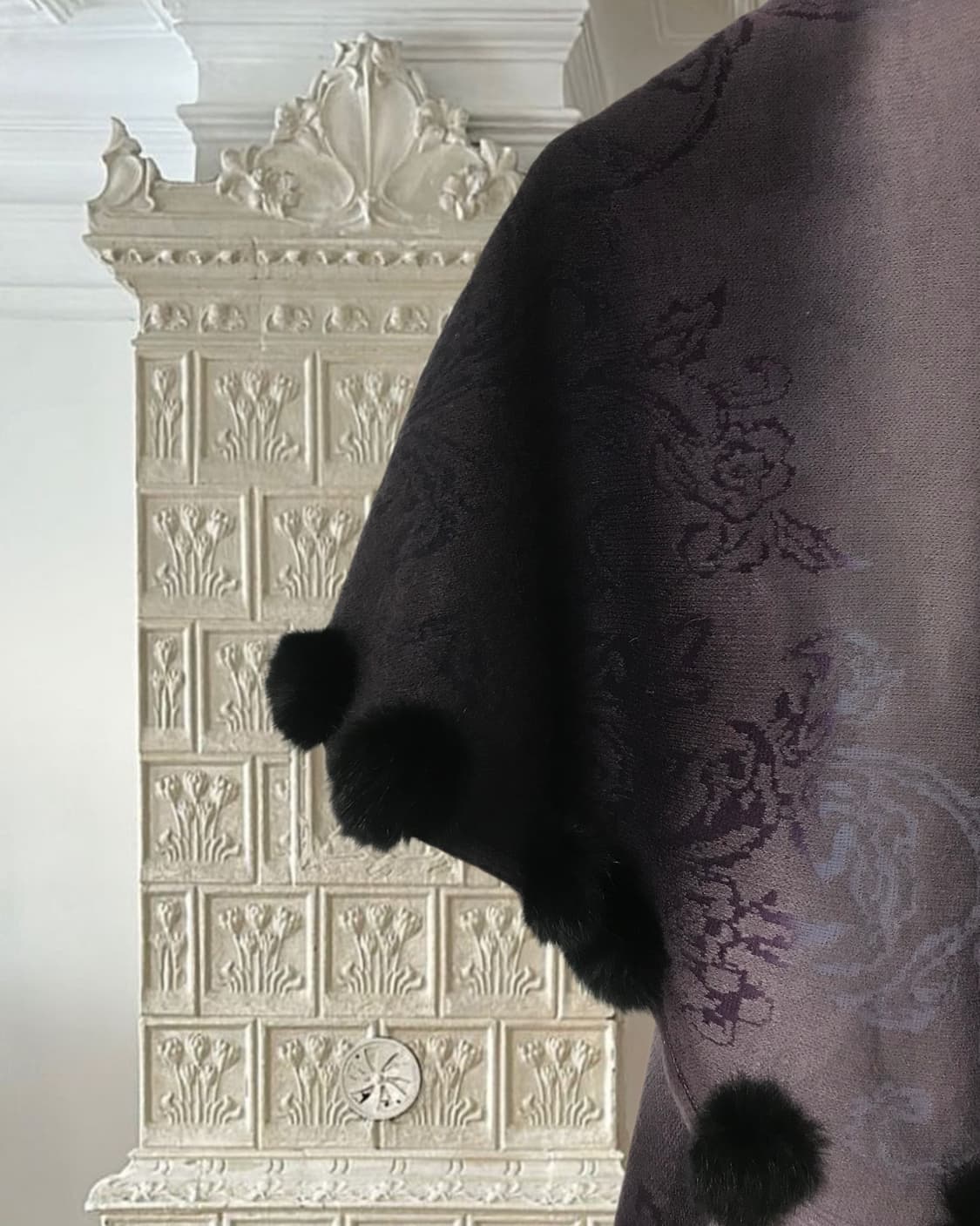 vintage pom-pom knit shawl 상품이미지6