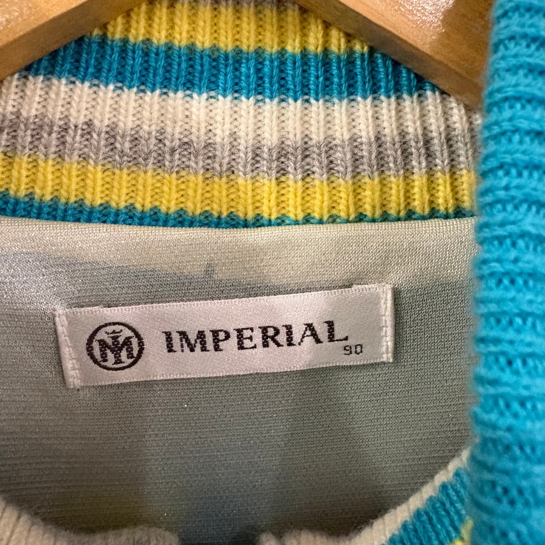 임페리얼 블루 퀼팅 니트 조끼 90 상품이미지4