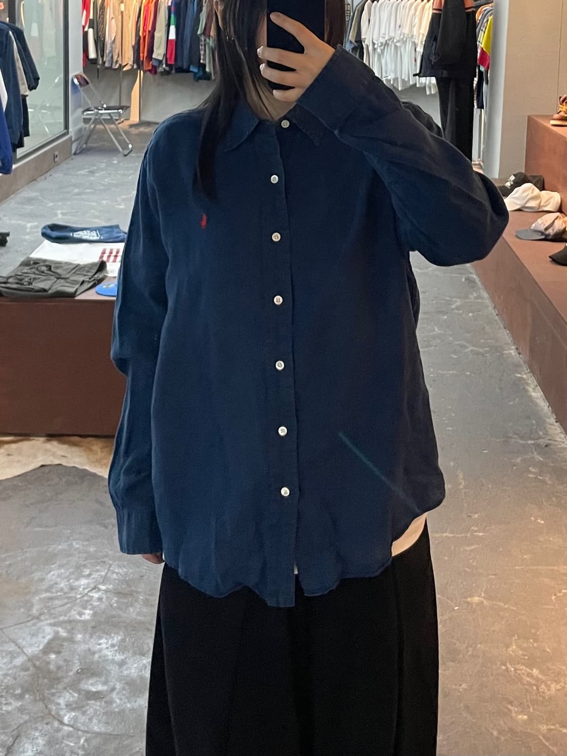 폴로 랄프로렌 네이비 린넨 셔츠 H2469 상품이미지1