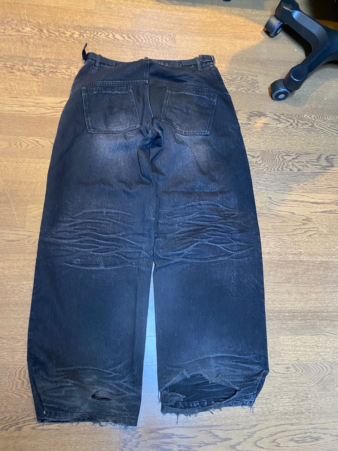 OMO 루징 데님 팬츠 워시드 블랙 os 상품이미지2