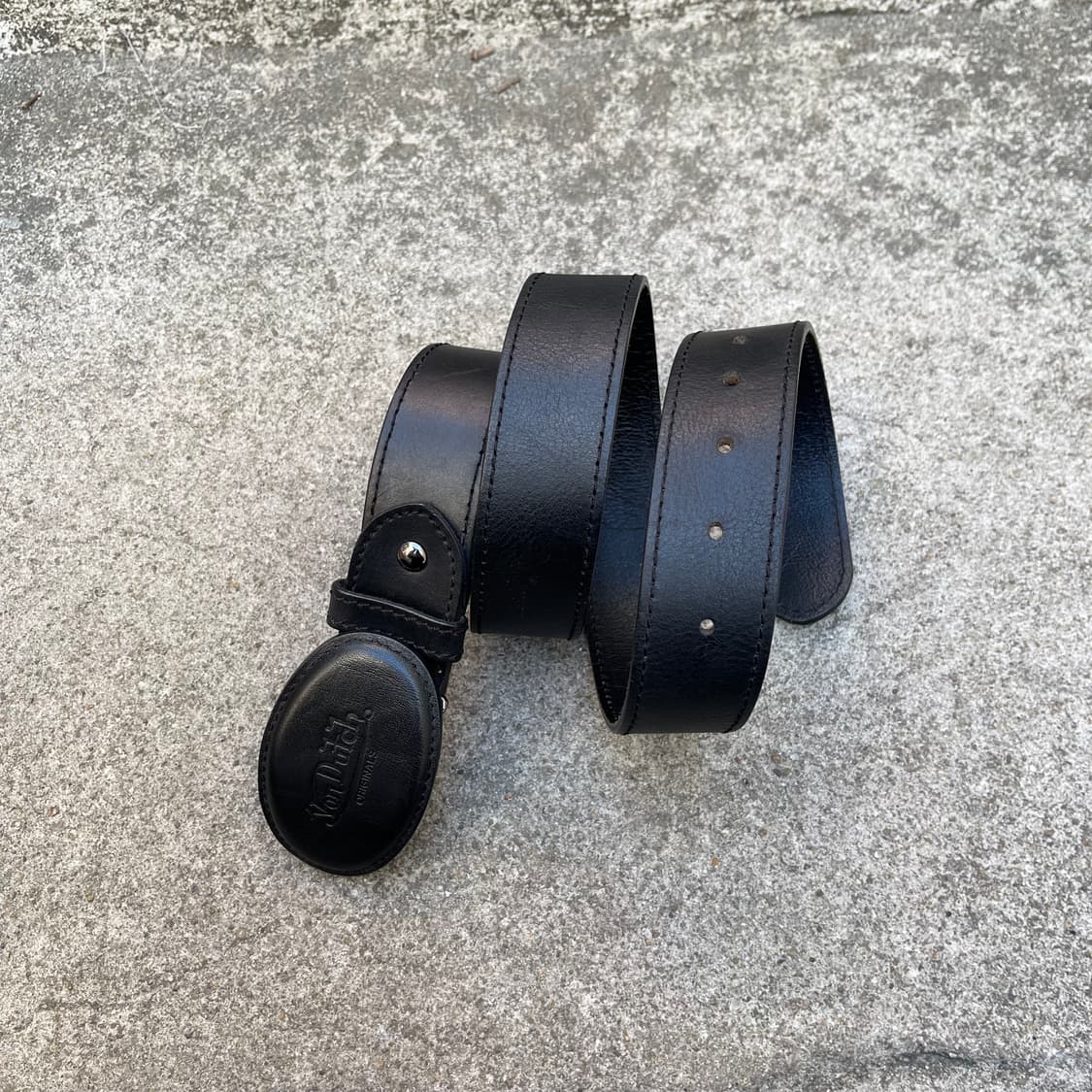 [OS] Von Dutch 오리지널 블랙 레더 벨트 상품이미지3