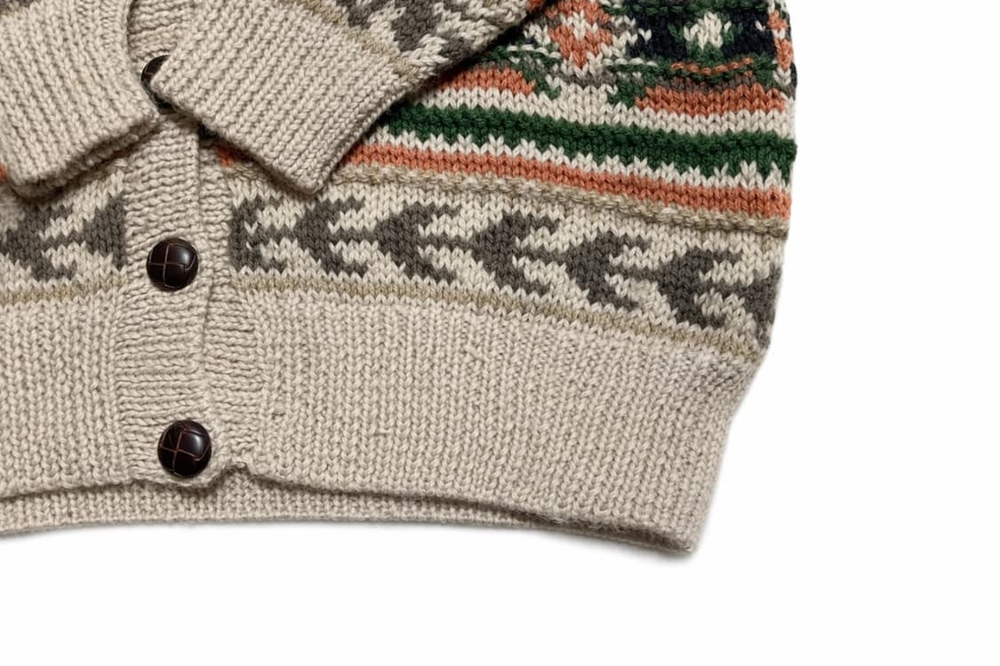 JPN 일본 빈티지 노르딕 페어아일 보헤미안 패턴 가디건 니트 스웨터 상품이미지5