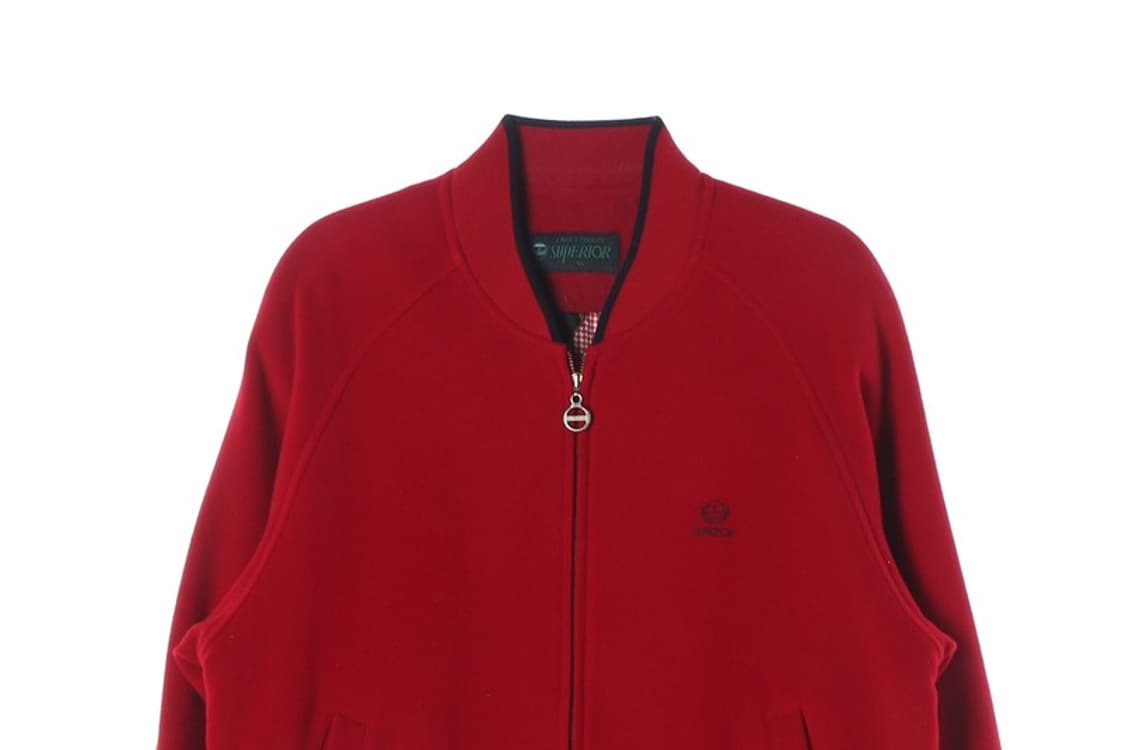 SUPERIOR 빈티지 레드 울 캐시미어 혼방 블루종 자켓 M 상품이미지4