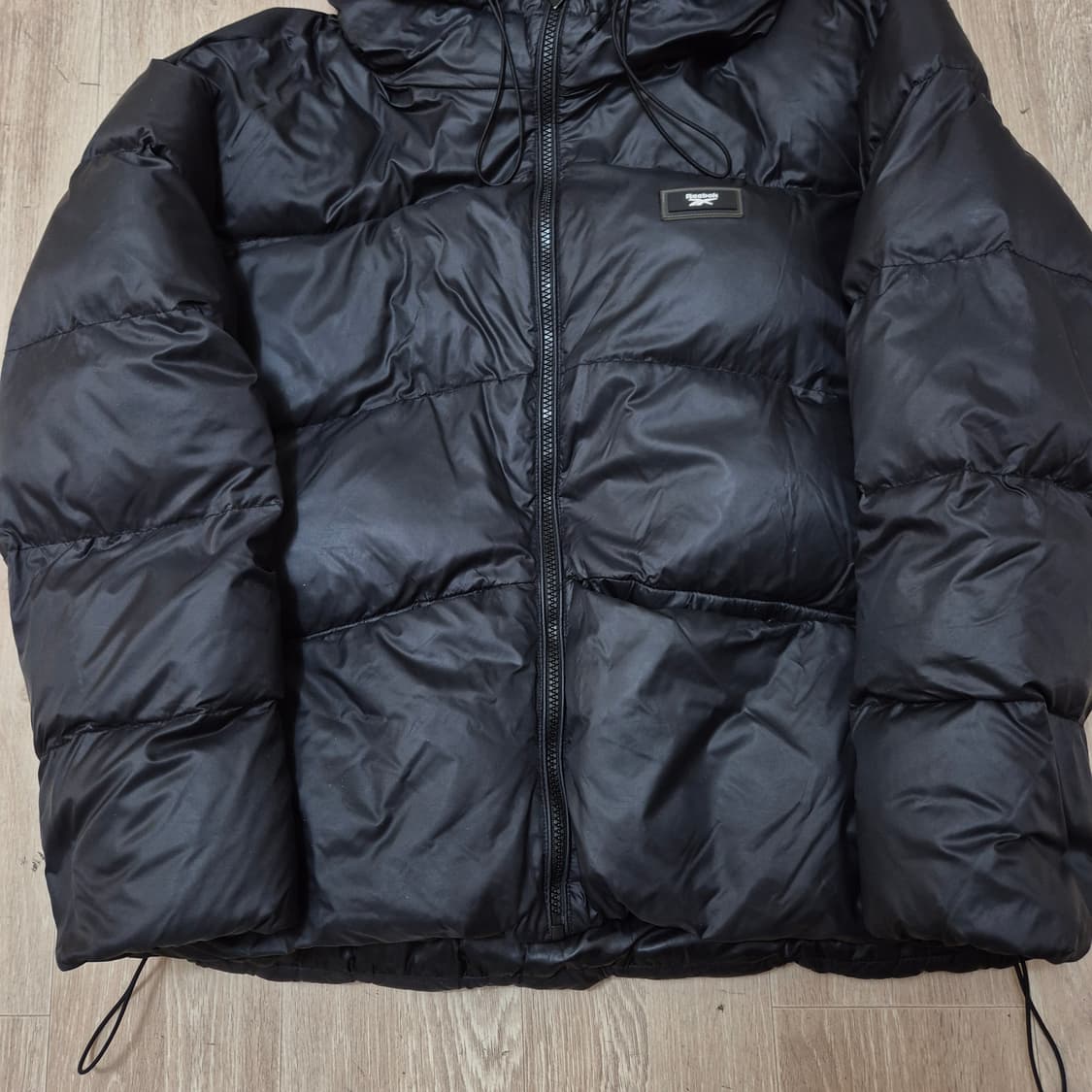 리복 박스로고 다운 후드 푸퍼 숏패딩 점퍼 L(100) 상품이미지3