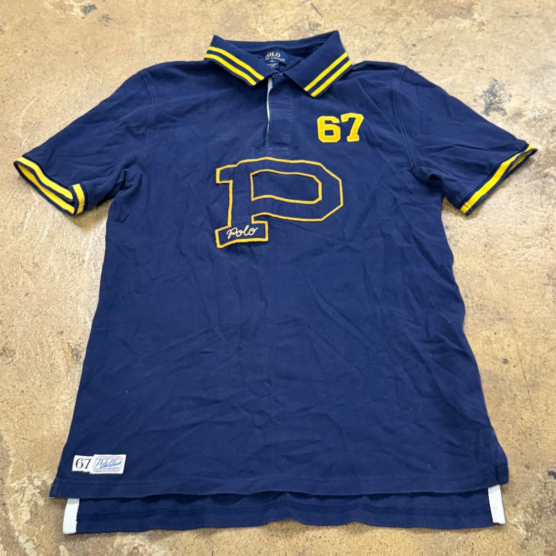 폴로 랄프로렌 하프 럭비 네이비 카라 반팔 티 상품이미지2