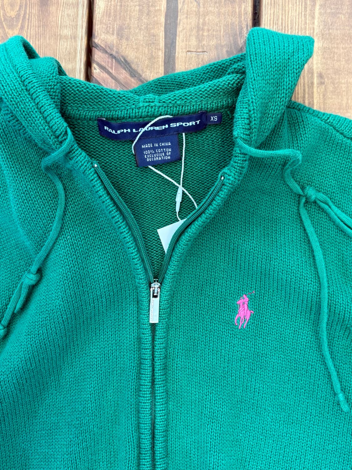 폴로 그린 니트 후드집업 상품이미지6