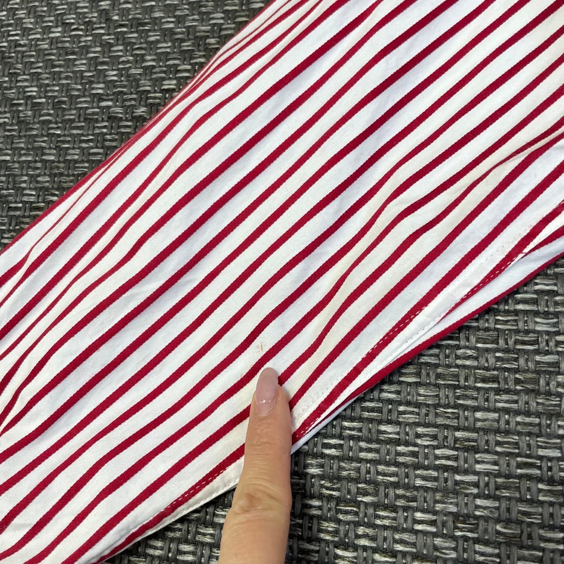 타미힐피거 레드 스트라이프 빈티지핏 긴팔 셔츠 M 상품이미지4