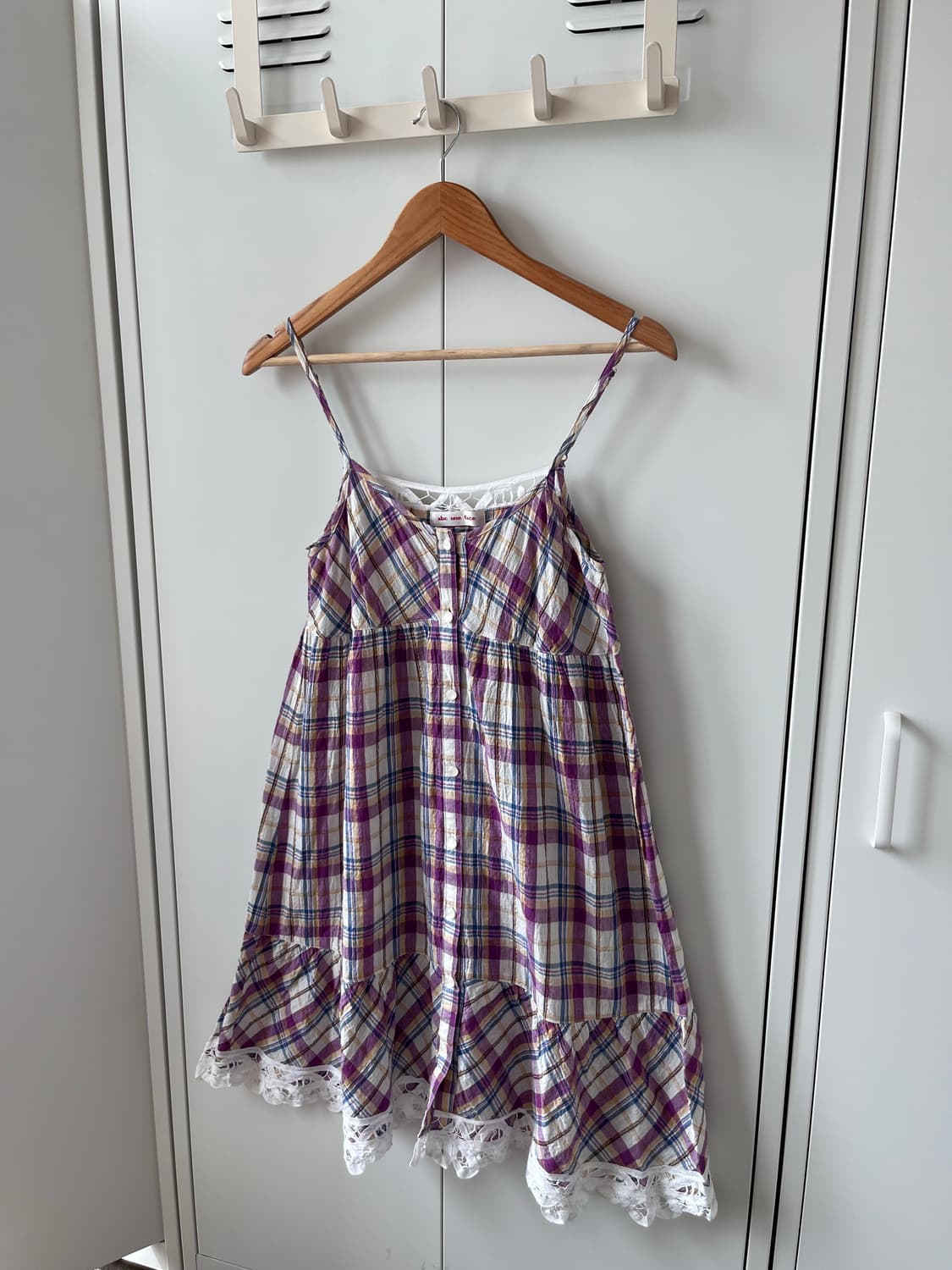 Abc une face 하구미 체크 레이스 뷔스티에 원피스 상품이미지2