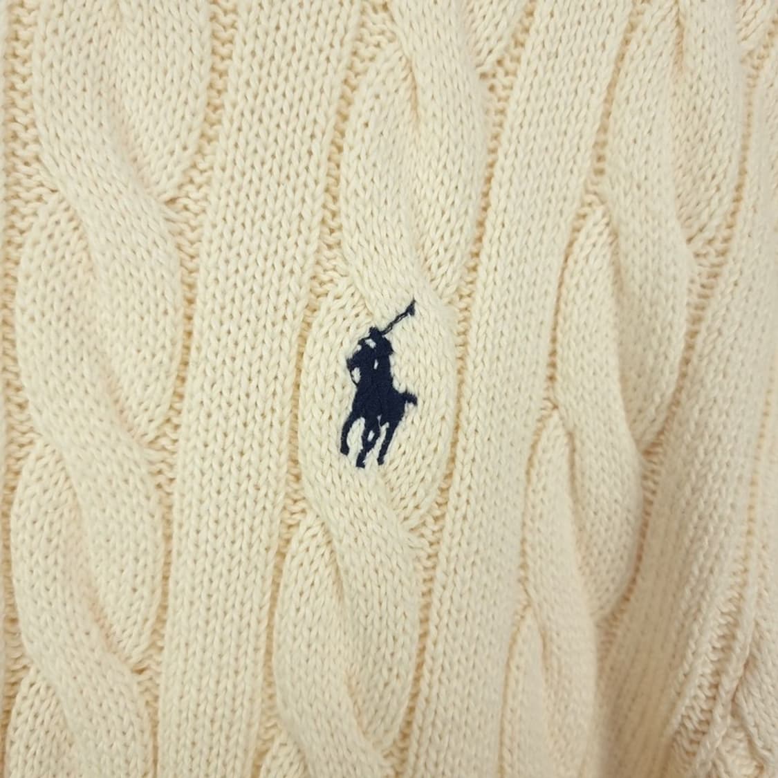 [폴로 랄프로렌] 포니 로고 자수 신형 꽈배기 니트 아이보리 M18659 상품이미지6