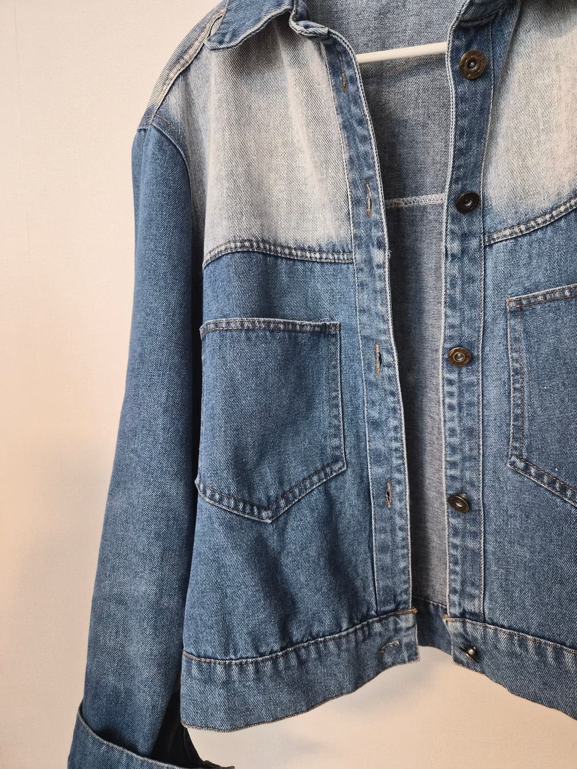 [유니크배색] 새상품빈티지 무드 워싱 데님 자켓 판매합니다 상품이미지6