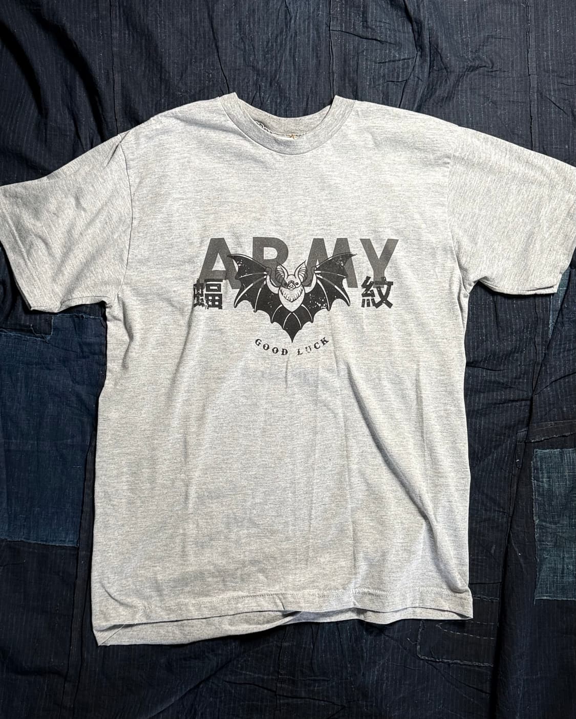 00‘s U.S Army 박쥐 패턴 스텐실 IPFU 티셔츠 M 상품이미지1