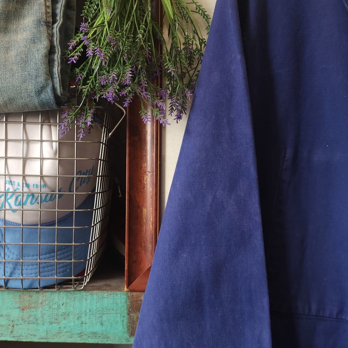 60s 프렌치 워크자켓 프렌치자켓 블루 56 상품이미지6