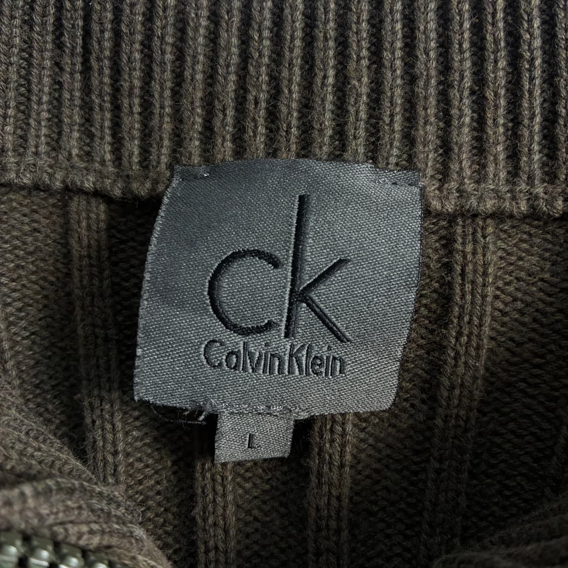 Calvin klein  캘빈클라인 코튼 사이드라인 케이블 니트집업 상품이미지5