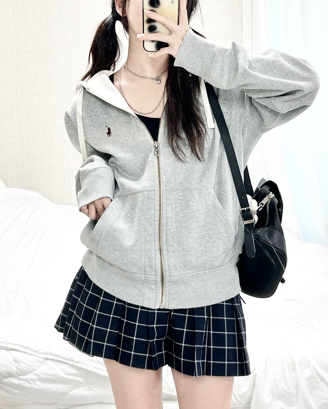 폴로 버건디포니 그레이 후드집업 상품이미지2