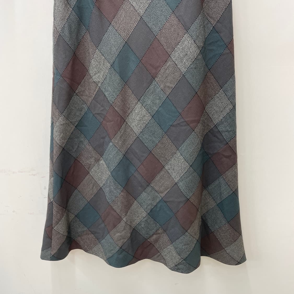 Pinore 울 체크 롱 스커트 상품이미지5