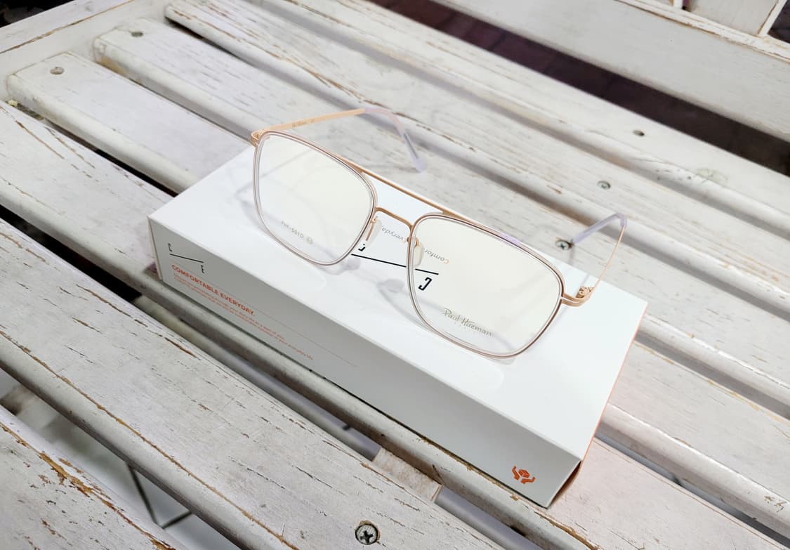 폴휴먼안경(PHF551D 골드무광투명 투브릿지) +블루라이트변색렌즈 상품이미지1