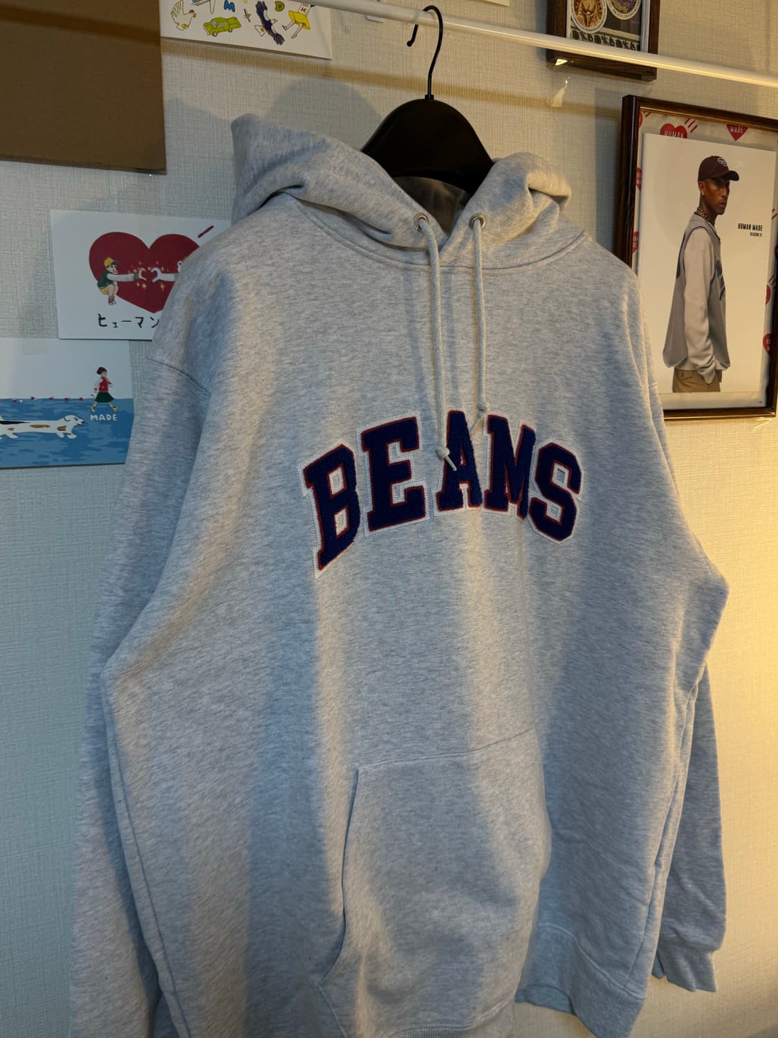 [2XL]BEAMS 빔즈 베이직 후드티 에쉬 그레이 상품이미지2