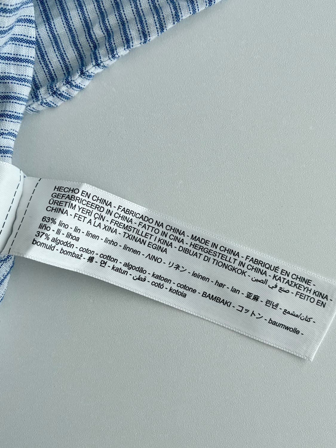L) 마시모두띠 코튼 린넨 스트라이프 셔츠 블루 상품이미지6