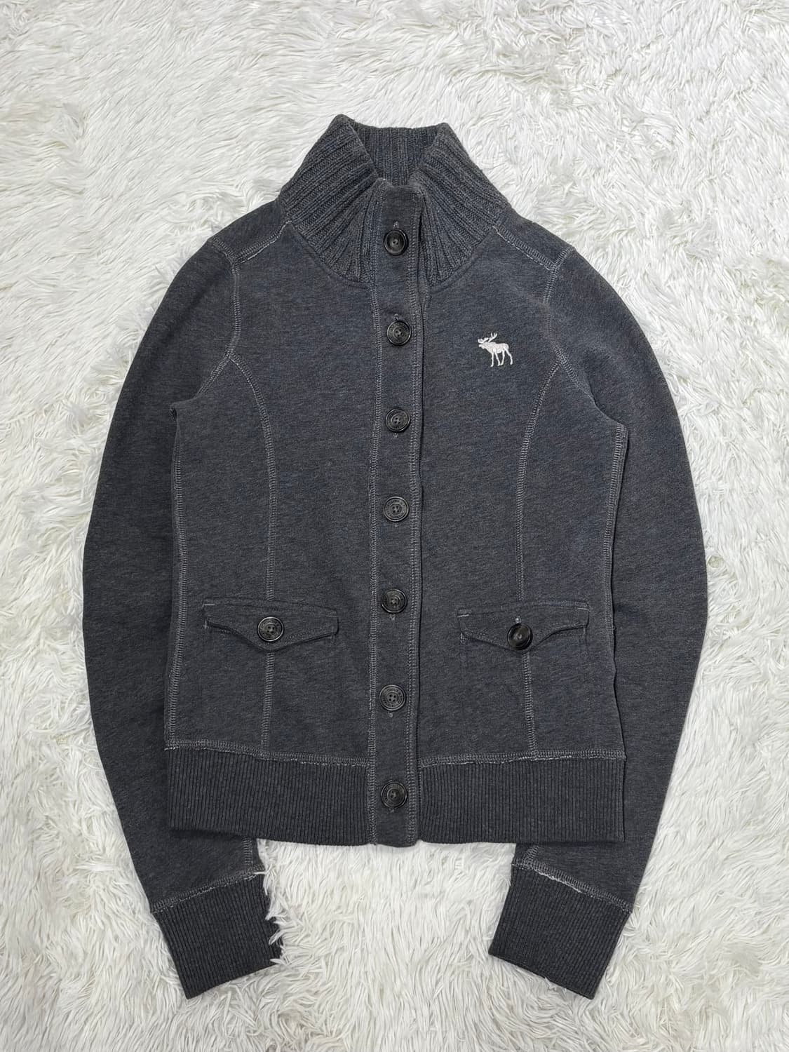 아베크롬비 그레이 버튼 집업 상품이미지3