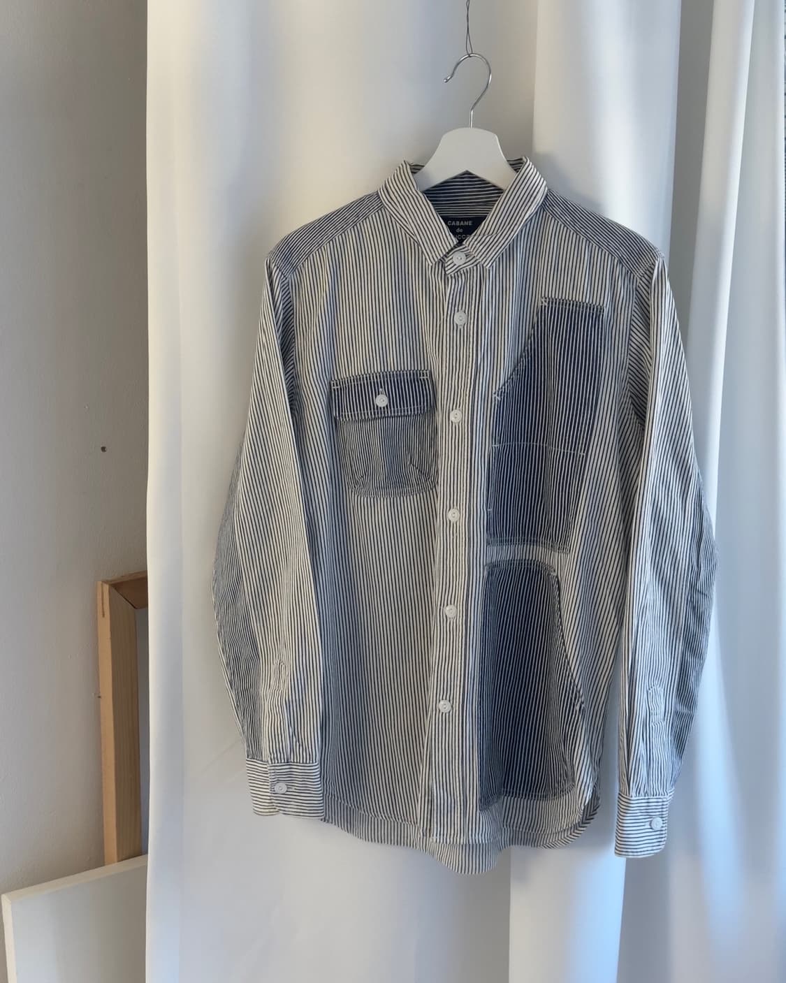 [CABANE DE ZUCCA] stripe patchwork shirt 상품이미지1