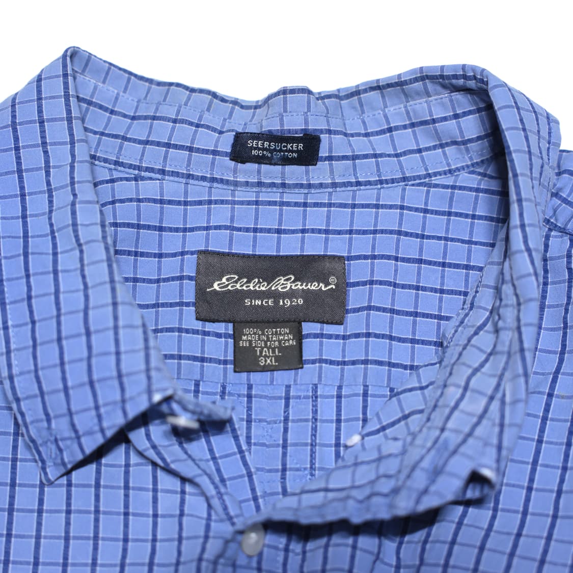 Eddie Bauer Seersucker Plaid S/S Shirt 상품이미지2