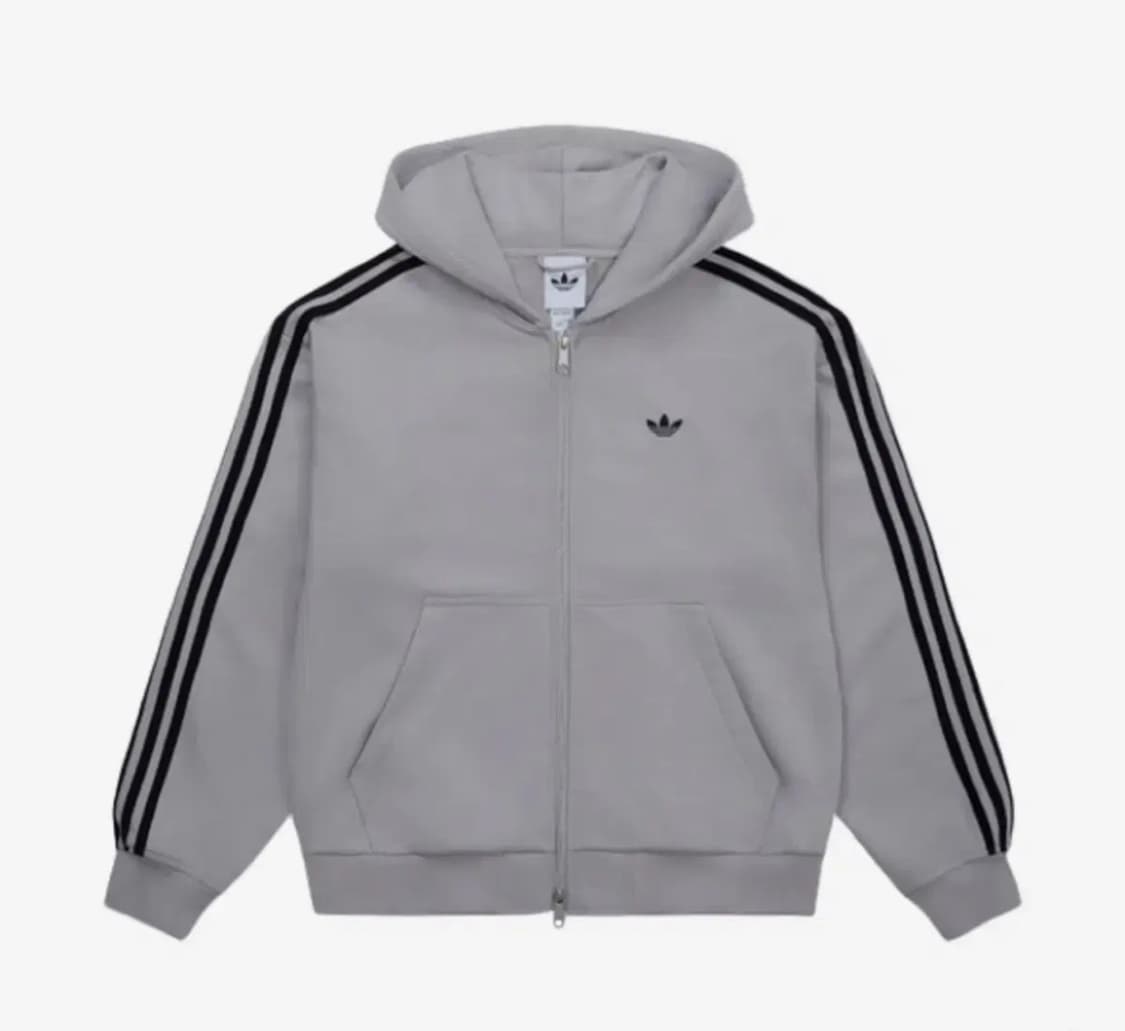 아디다스 삼선 후드집업 그레이 XL 상품이미지2
