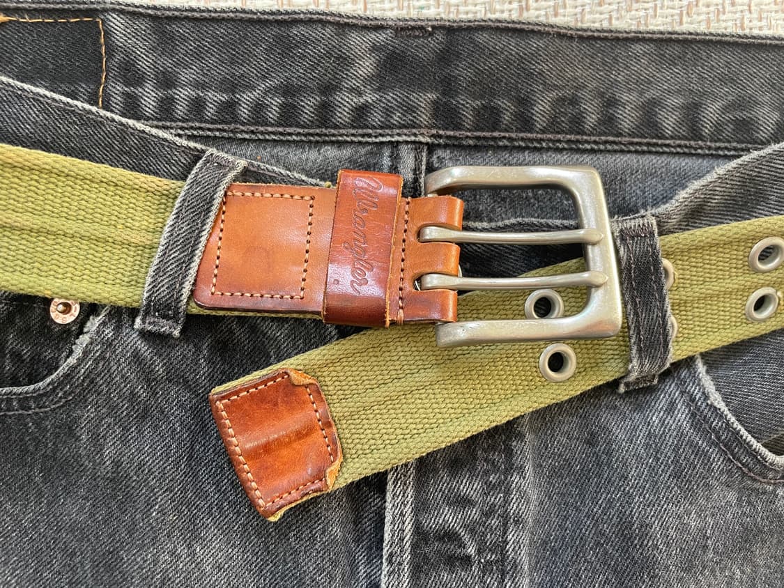 빈티지 Wrangler 더블 아일렛 캔버스 웹벨트 상품이미지4