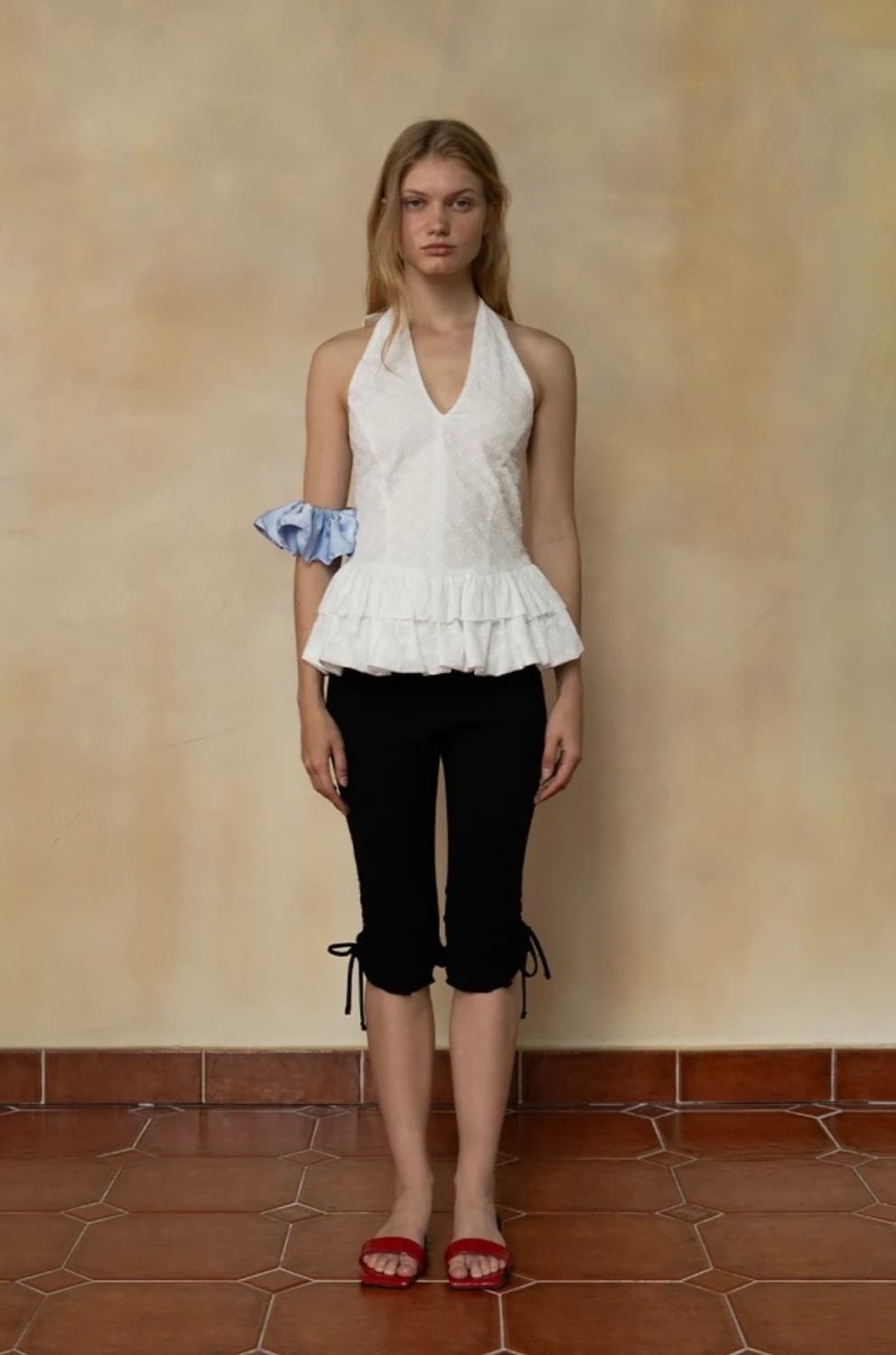 위드아웃썸머 withoutsummer 퓨터 프릴 바이커팬츠 블랙 블마디브 상품이미지1