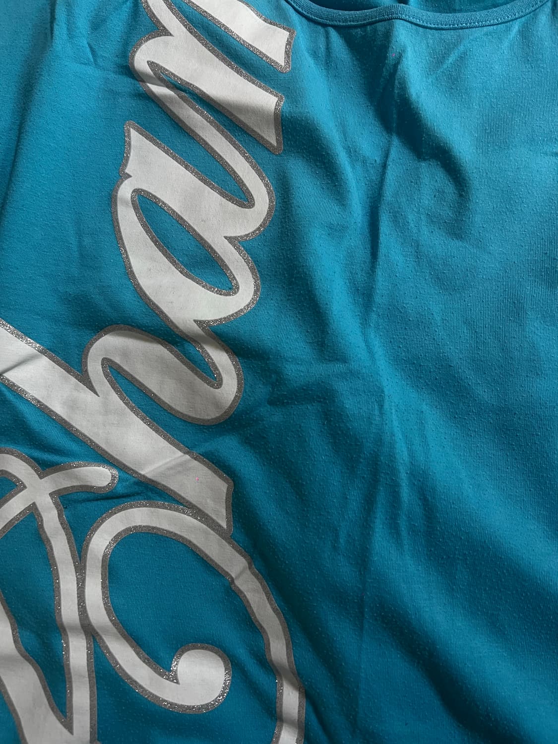 Champion 빅로고 반팔 티 블루 빈티지 상품이미지2