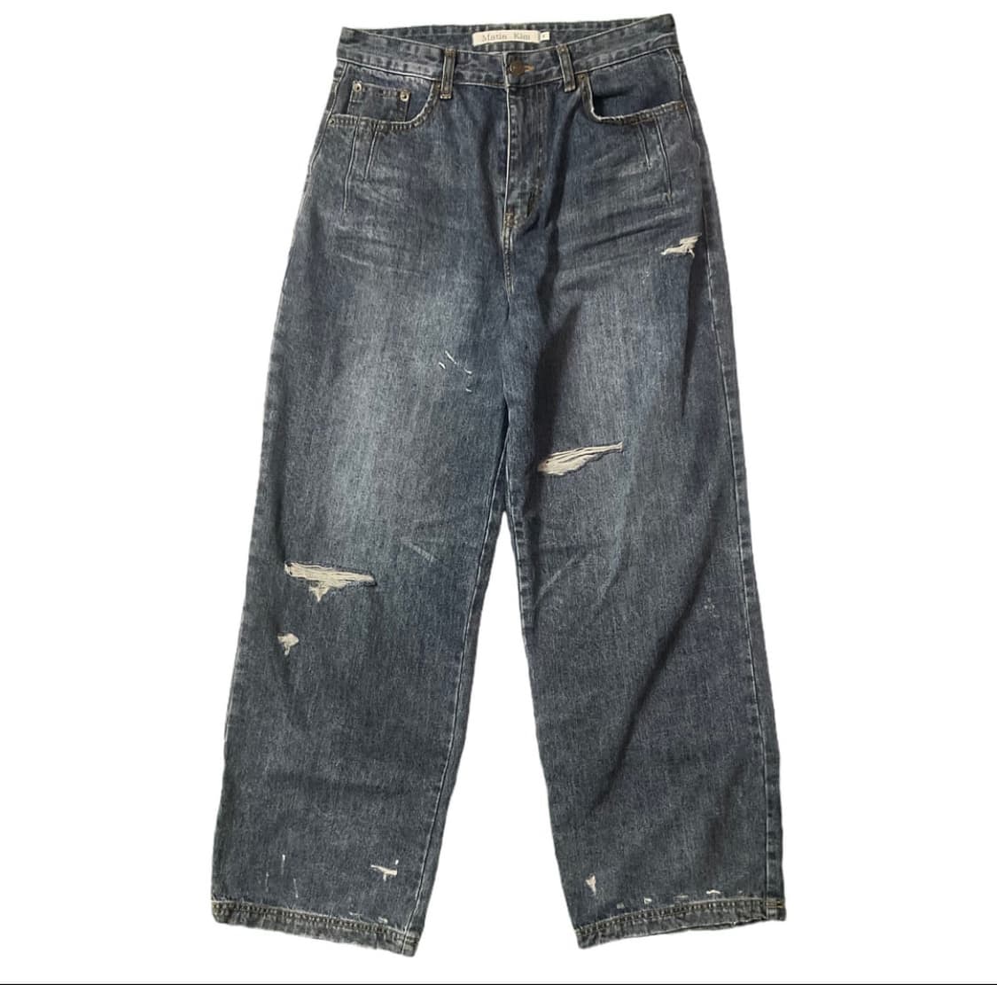 마뗑킴 데미지 데님 와이드 청바지 상품이미지1