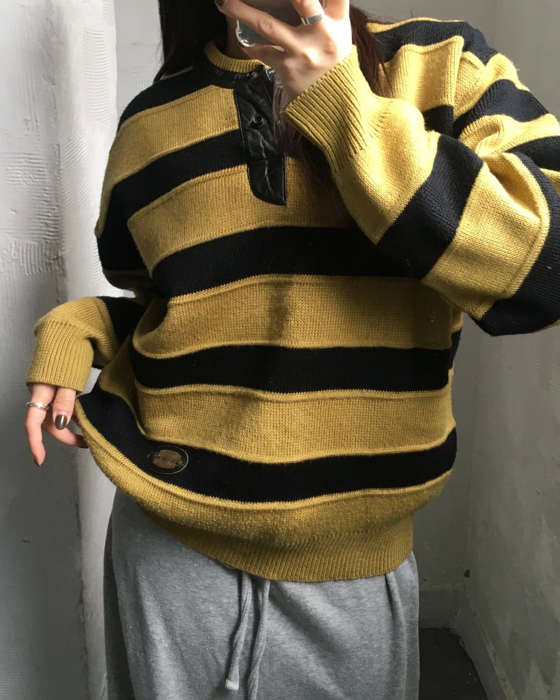 Adidas 아디다스 레더 스트라이프 울 니트 상품이미지8