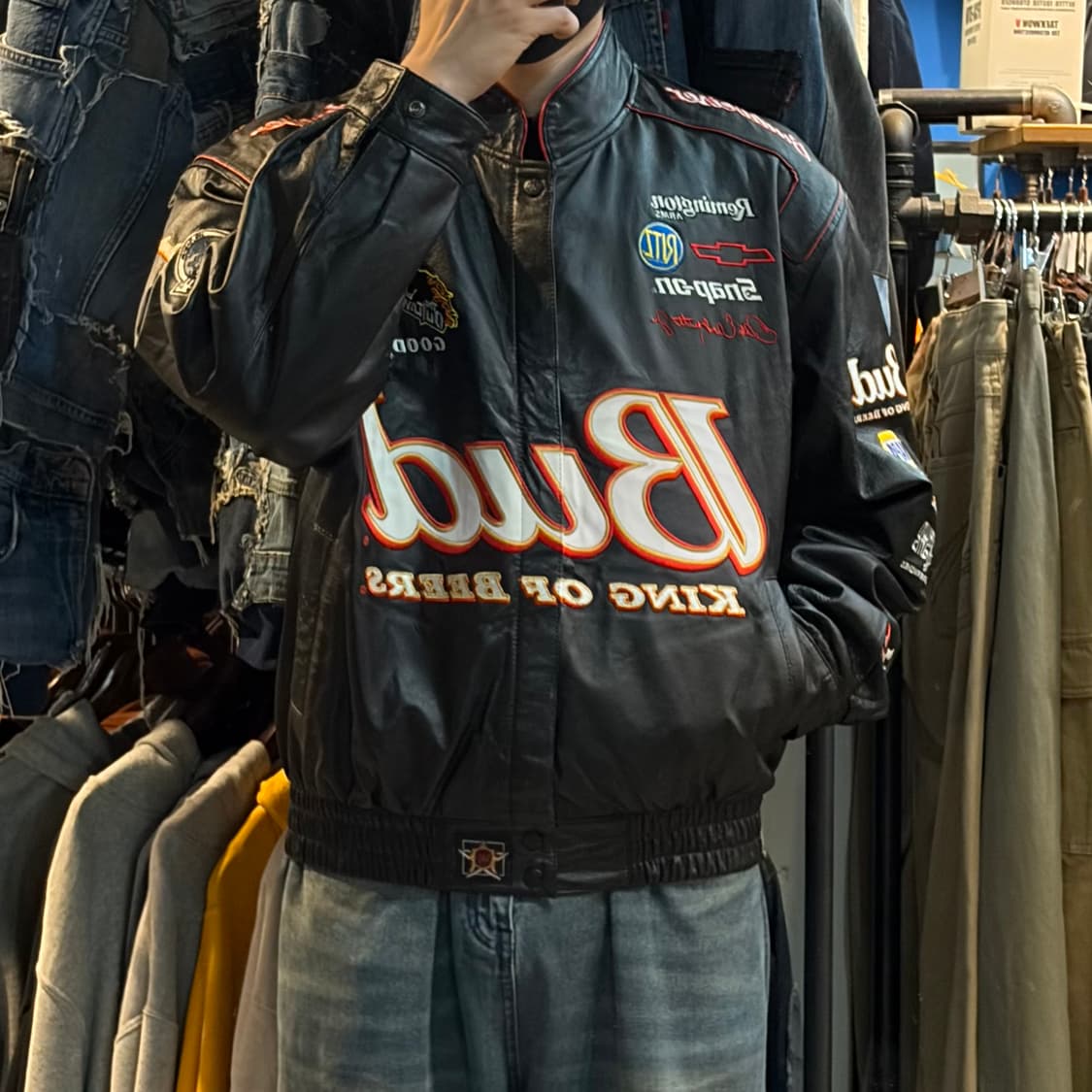 [No.9] JH Design 버드 와이저 레더 레이싱자켓 상품이미지3