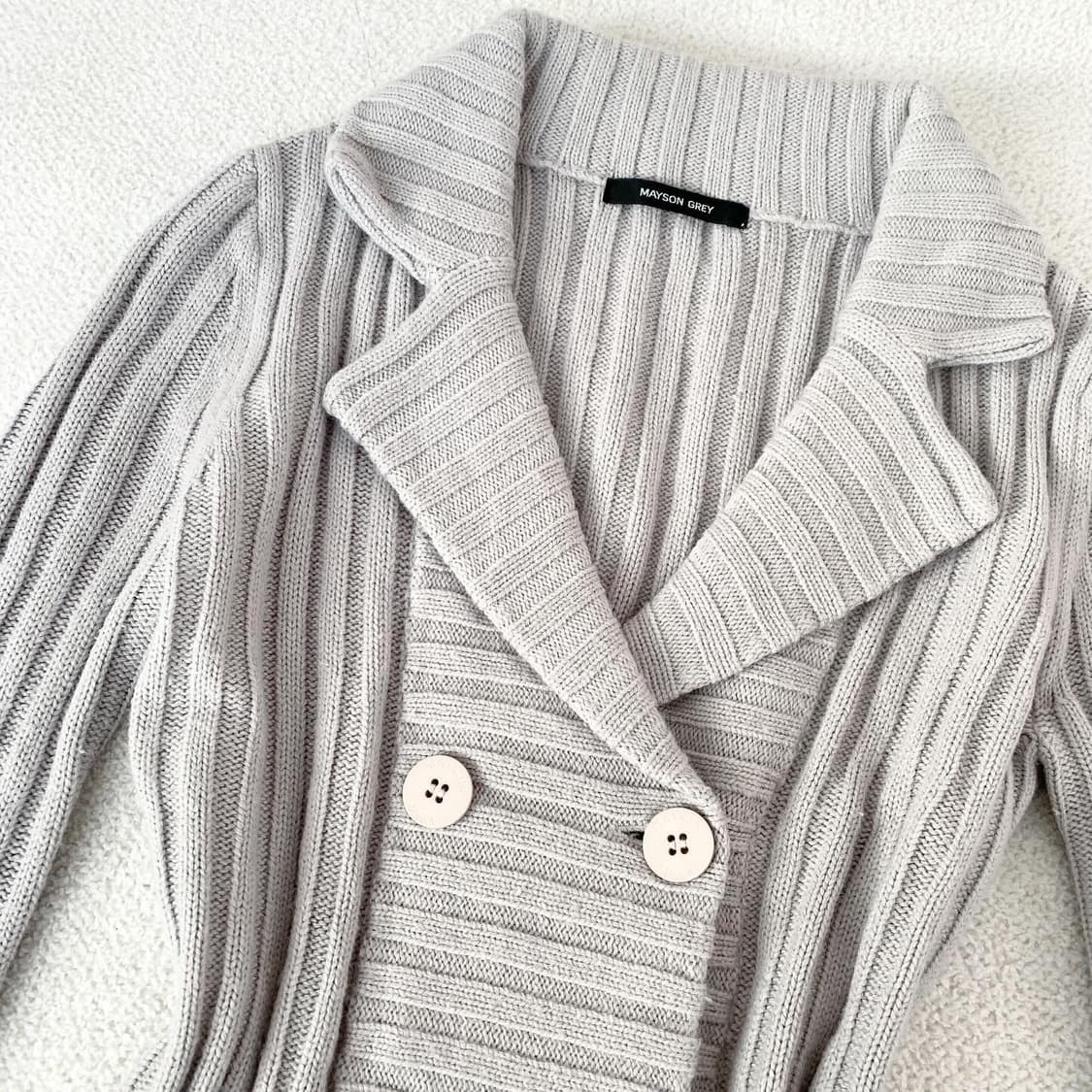 연그레이 더플 골지 슬림핏 니트 상품이미지2