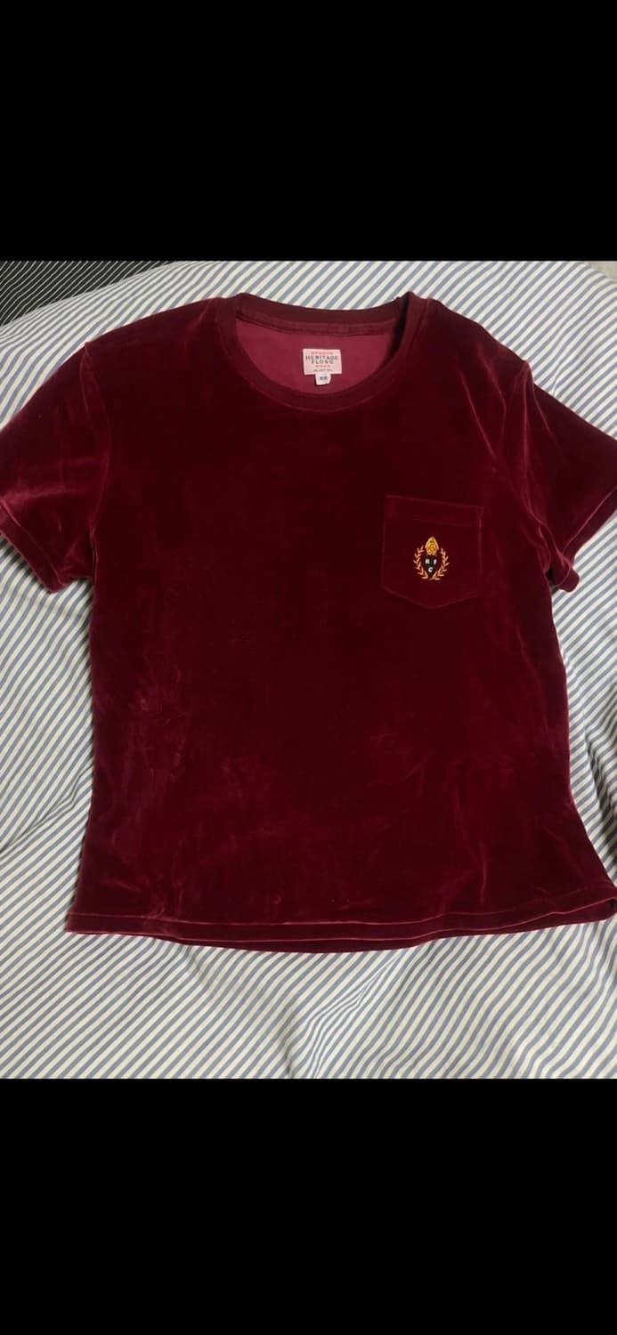 헤리티지플로스 벨루어 버건디 티셔츠 상품이미지3