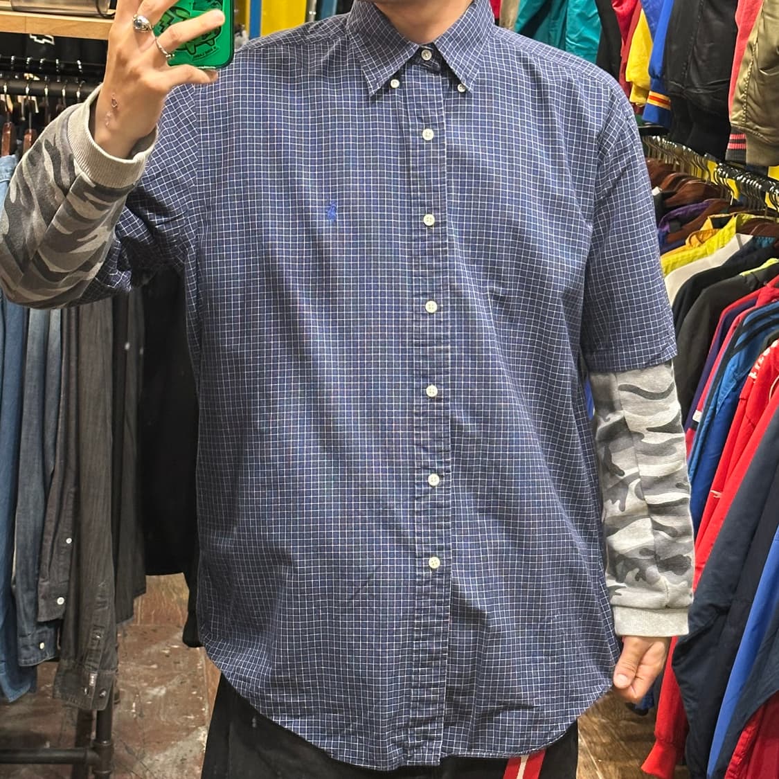 [HI] 폴로 랄프로렌 반팔셔츠 체크네이비 상품이미지2