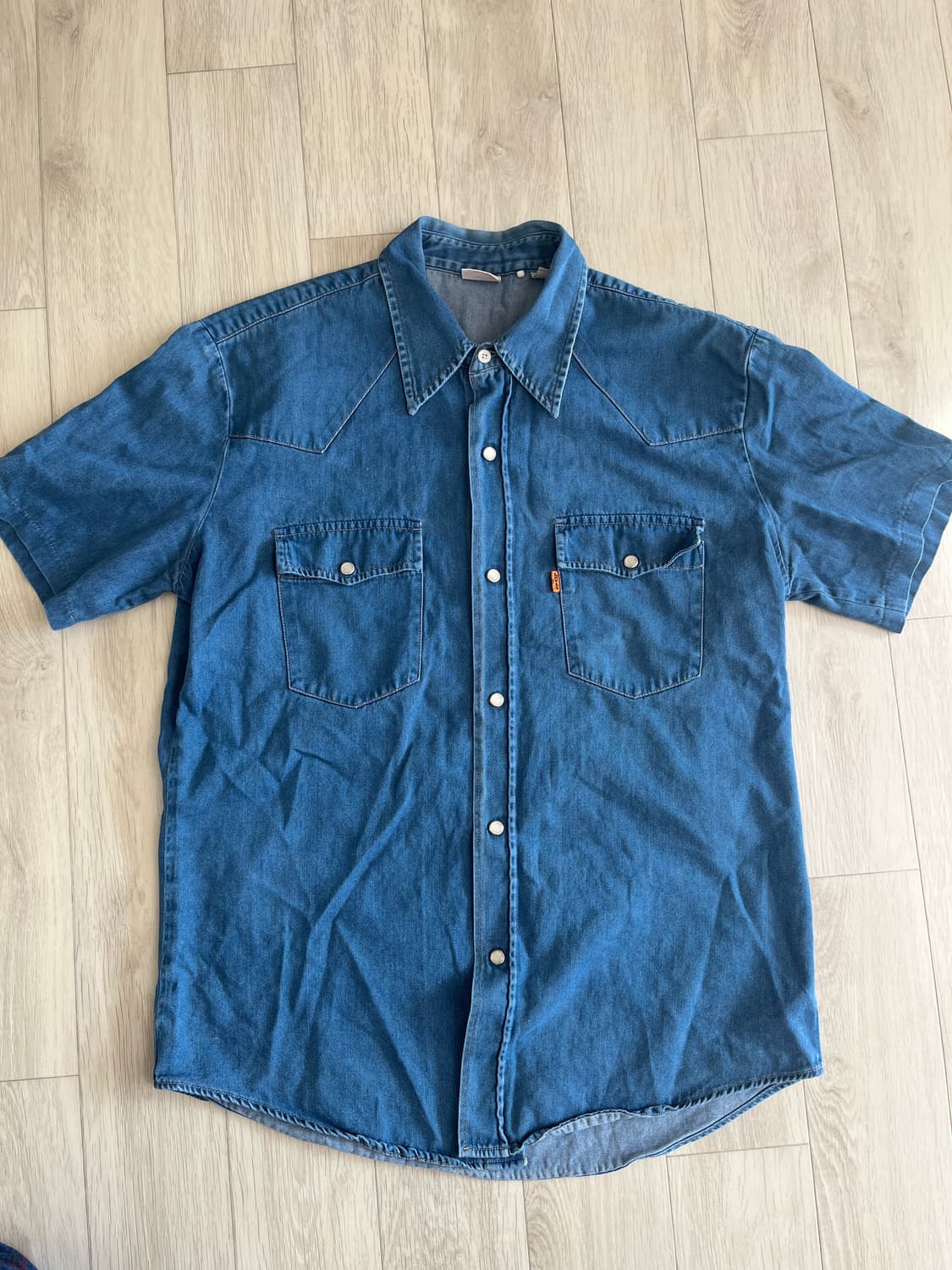 리바이스빈티지클로딩 lvc 오렌지탭 USA 반팔셔츠 L사이즈 상품이미지1