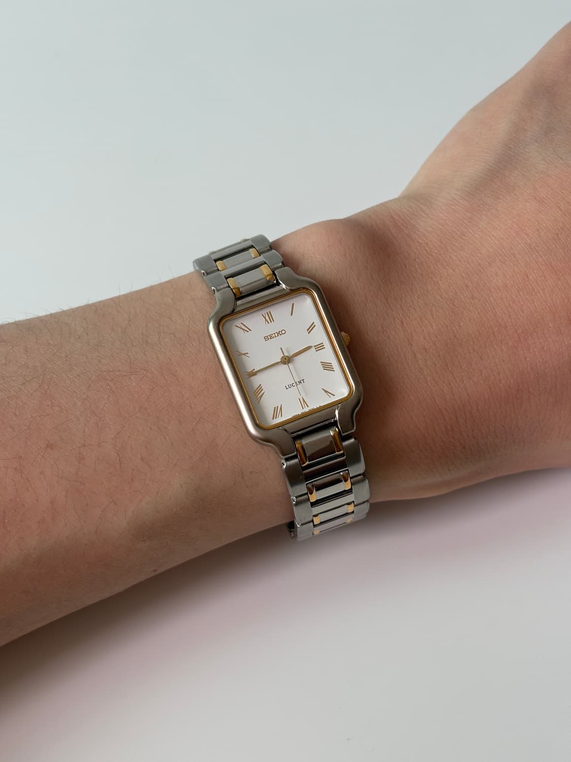 세이코 1990년대 Lucent 오만 인데스 콤비 스퀘어 쿼츠 남성 상품이미지7