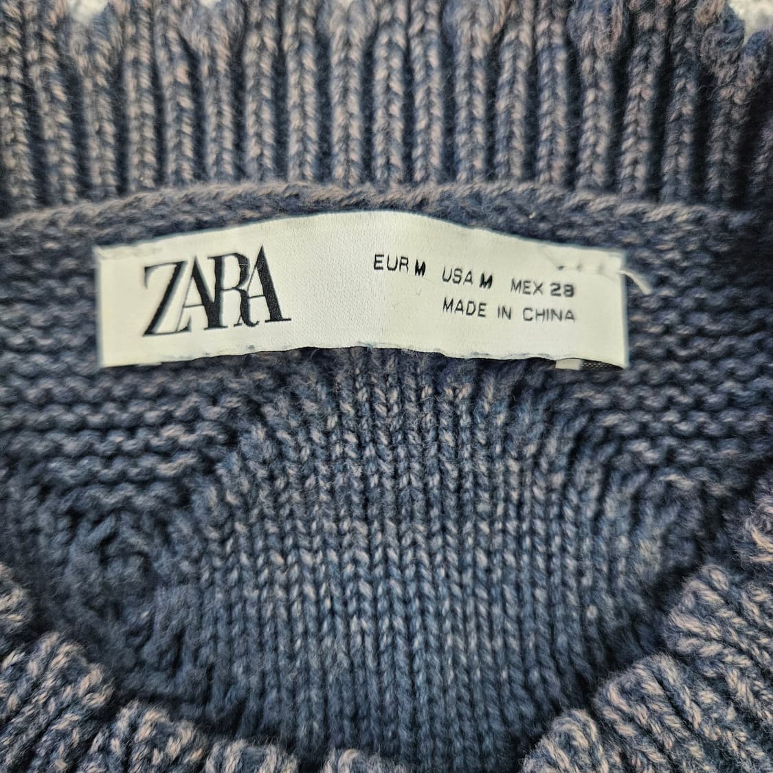 [M] 자라 여성 크롭 케이블 니트 티셔츠 0102YH1 상품이미지3