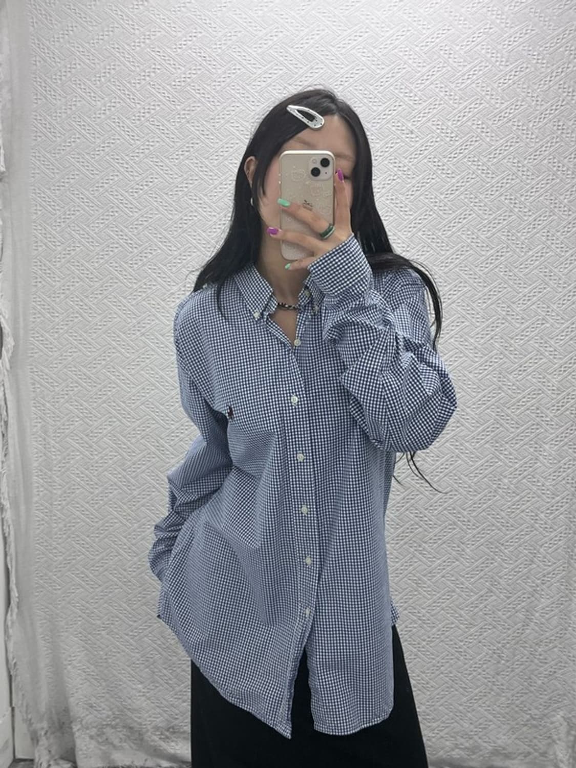 폴로 랄프로렌 모던 캐주얼 깅엄 체크 셔츠 XL C07130 상품이미지2