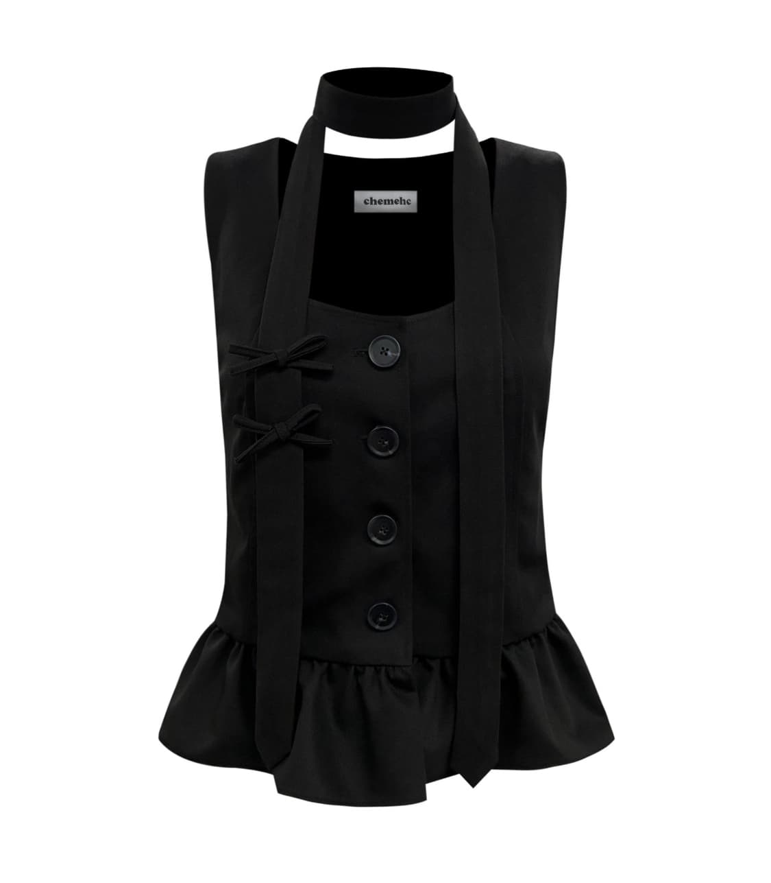 구해요) 체메씨 PEPLUM VEST RIBBON TIE SET 베스트 상품이미지1