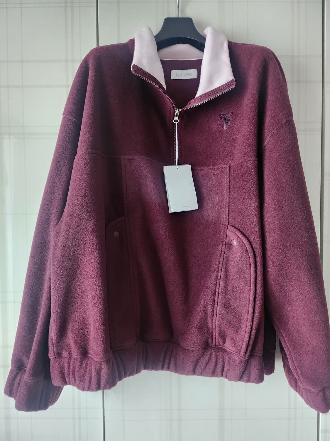 허앤쉬 버건디 플리스  상품이미지5