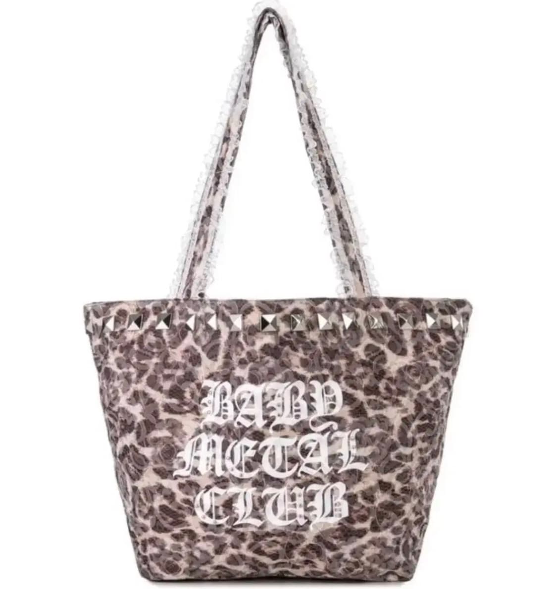베이비메탈클럽 브라운 가방 레이스 레오파드 스터드 백 상품이미지1