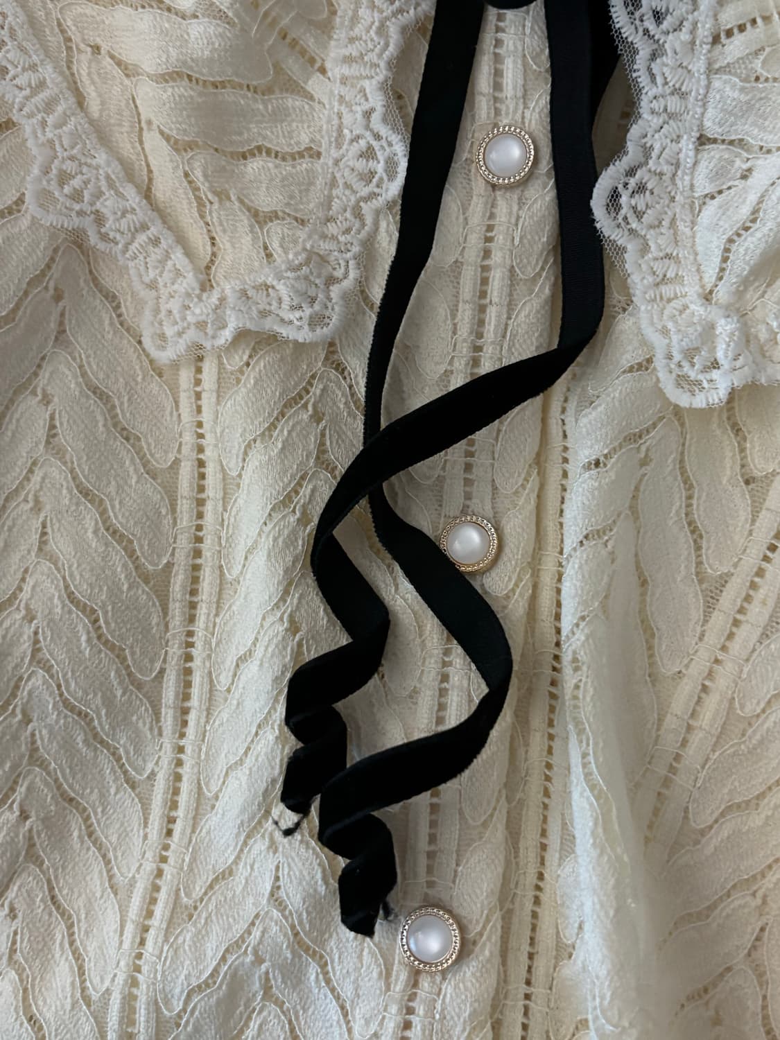 미소녀 리본 프릴 블라우스 상품이미지3