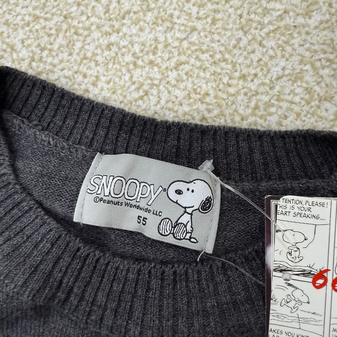 [85] 새상품 스누피 울캐시미어 니트 1229T2 상품이미지3