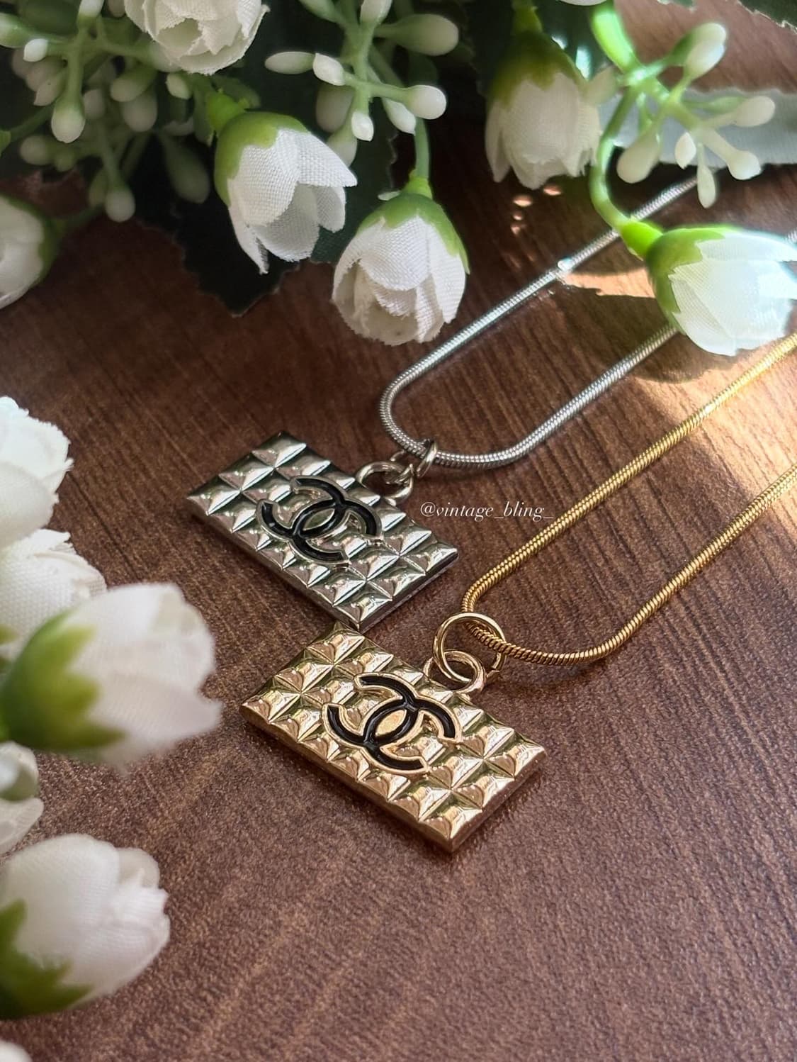 샤넬 cc스퀘어 퀼팅 목걸이 상품이미지2